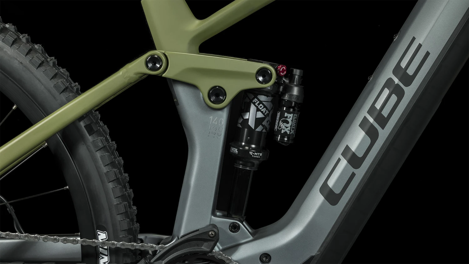 CUBE STEREO HYBRID 140 HPC TM 750 - Carbon Electric Mountainbike - 2023 - Flashgrey / Olive 7 CUBE STEREO HYBRID 140 HPC TM 750 - Carbon Electric Mountainbike - 2023 - Flashgrey / Olive - Afbeelding 5