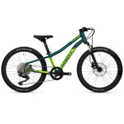Ghost Kato Full Party - 20" Kids Bike - 2023 - Dirty Blue / Metallic Lime Glossy