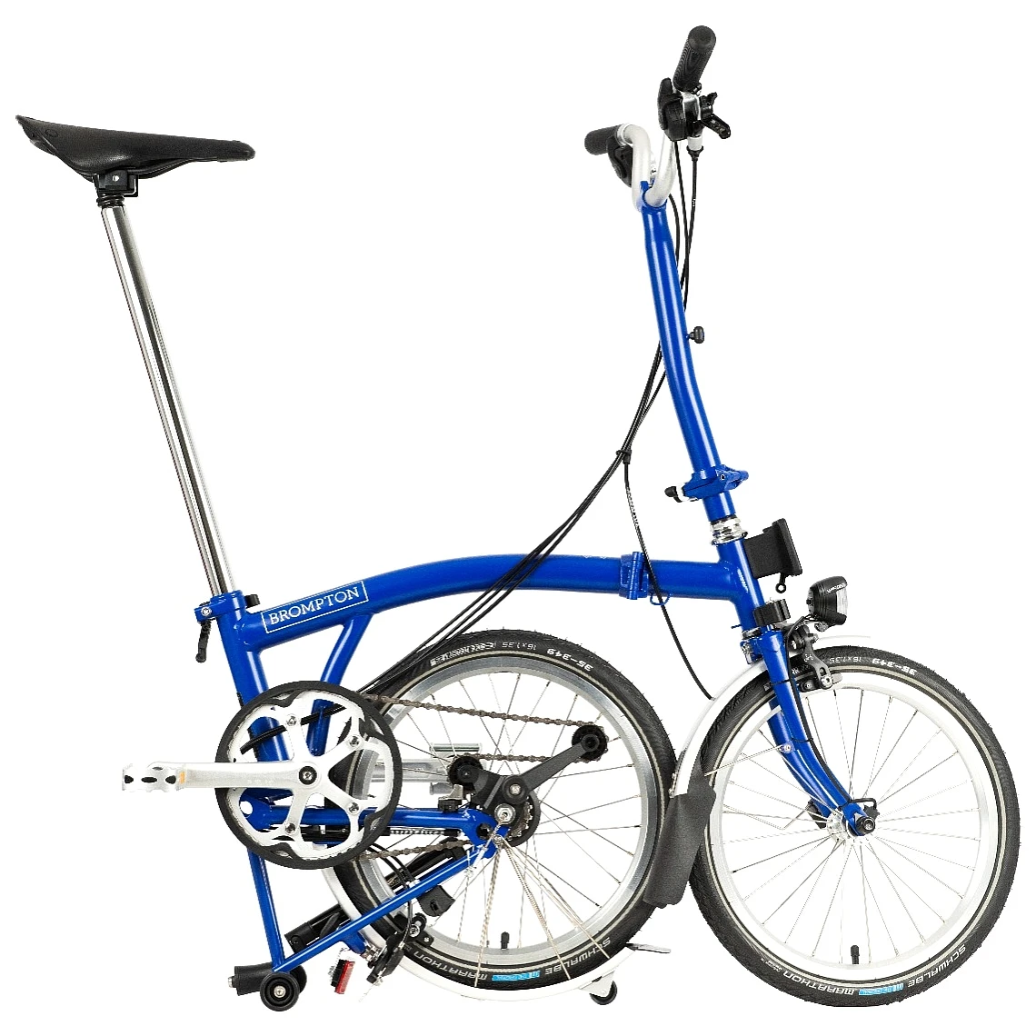 Brompton C Line Explore - 6-Speed - High Bar - Extended Seatpost - Rear Rack & Dynamo - 16" Folding Bike - 2022 - Picadilly Blue Matt 4 Brompton C Line Explore - 6-Speed - High Bar - Extended Seatpost - Rear Rack & Dynamo - 16" Folding Bike - 2022 - Picadilly Blue Matt - Afbeelding 2