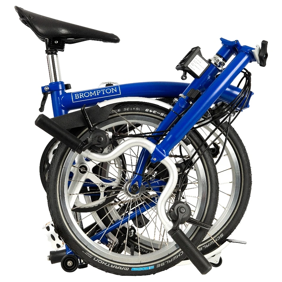 Brompton C Line Explore - 6-Speed - High Bar - Extended Seatpost - Rear Rack & Dynamo - 16" Folding Bike - 2022 - Picadilly Blue Matt 5 Brompton C Line Explore - 6-Speed - High Bar - Extended Seatpost - Rear Rack & Dynamo - 16" Folding Bike - 2022 - Picadilly Blue Matt - Afbeelding 3