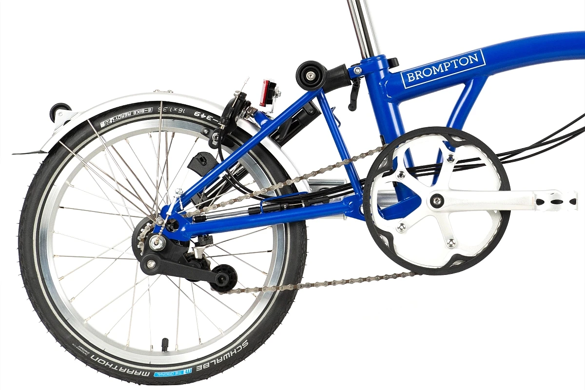 Brompton C Line Explore - 6-Speed - High Bar - Extended Seatpost - Rear Rack & Dynamo - 16" Folding Bike - 2022 - Picadilly Blue Matt 6 Brompton C Line Explore - 6-Speed - High Bar - Extended Seatpost - Rear Rack & Dynamo - 16" Folding Bike - 2022 - Picadilly Blue Matt - Afbeelding 4