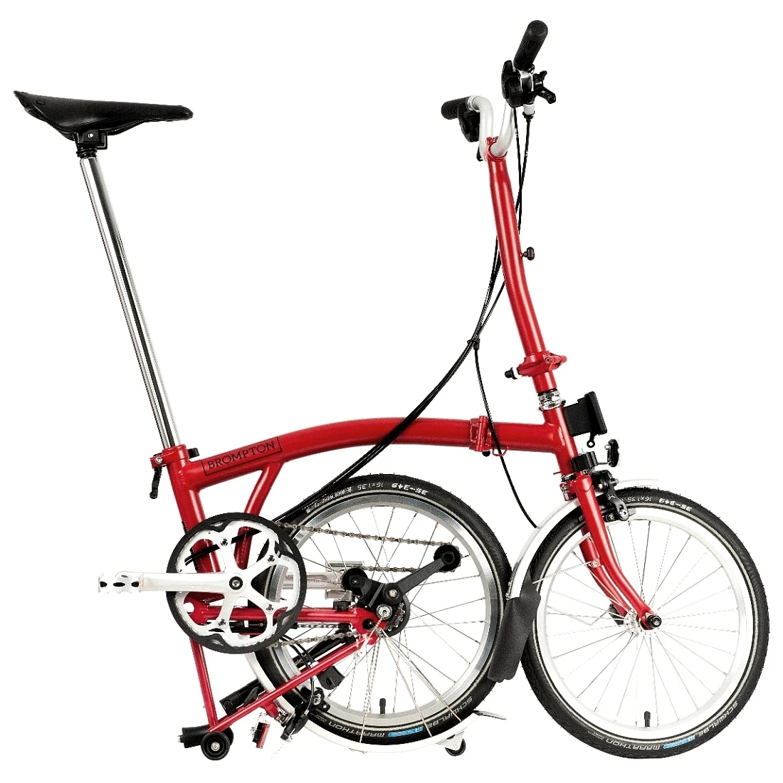 Brompton C Line Explore - 6-Speed - High Bar - Extended Seatpost - 16" Folding Bike - 2022 - House Red Matt 4 Brompton C Line Explore - 6-Speed - High Bar - Extended Seatpost - 16" Folding Bike - 2022 - House Red Matt - Afbeelding 2