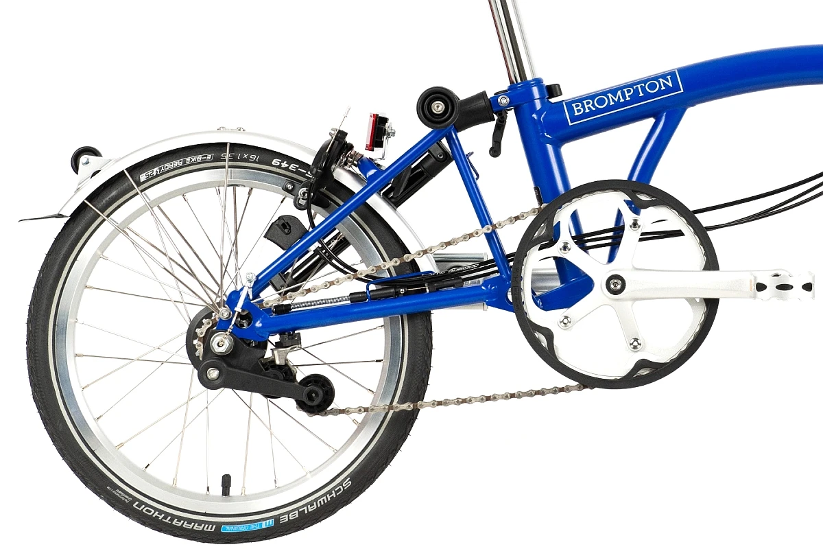Brompton C Line Utility - 3-Speed - High Bar - Extended Seatpost - 16" Folding Bike - 2022 - Picadilly Blue Matt 6 Brompton C Line Utility - 3-Speed - High Bar - Extended Seatpost - 16" Folding Bike - 2022 - Picadilly Blue Matt - Afbeelding 4