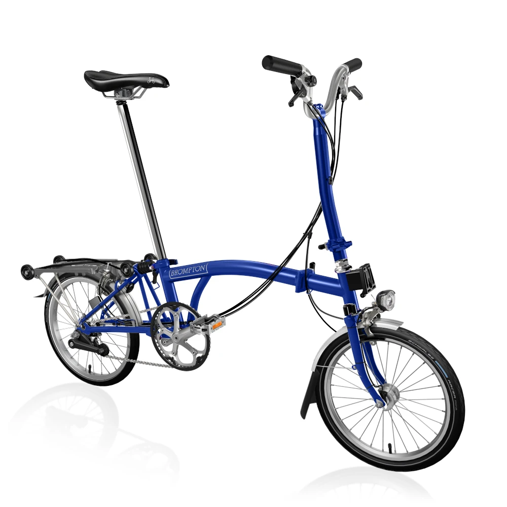 Brompton C Line Explore - 6-Speed - High Bar - Extended Seatpost - Rear Rack & Dynamo - 16" Folding Bike - 2022 - Picadilly Blue Matt 3 Brompton C Line Explore - 6-Speed - High Bar - Extended Seatpost - Rear Rack & Dynamo - 16" Folding Bike - 2022 - Picadilly Blue Matt