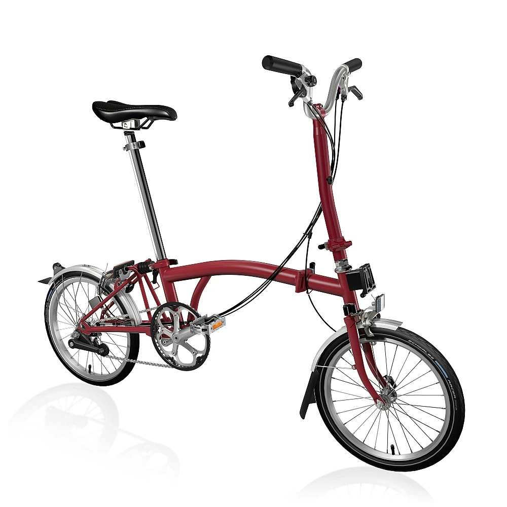 Brompton C Line Explore - 6-Speed - High Bar - Telescopic Seatpost - 16" Folding Bike - 2022 - House Red Matt 3 Brompton C Line Explore - 6-Speed - High Bar - Telescopic Seatpost - 16" Folding Bike - 2022 - House Red Matt