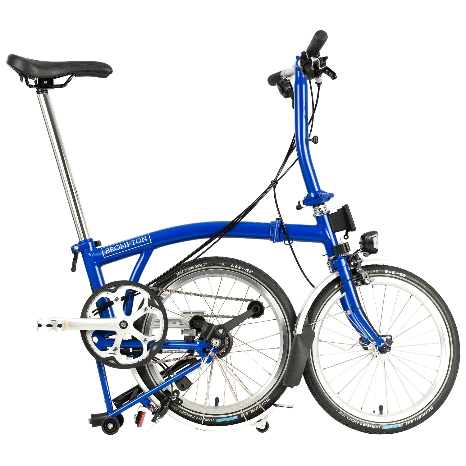 Brompton C Line Explore - 6-Speed - Low Bar - Standard Seatpost - Rear Rack & Dynamo - 16" Folding Bike - 2022 - Picadilly Blue Matt 4 Brompton C Line Explore - 6-Speed - Low Bar - Standard Seatpost - Rear Rack & Dynamo - 16" Folding Bike - 2022 - Picadilly Blue Matt - Afbeelding 2