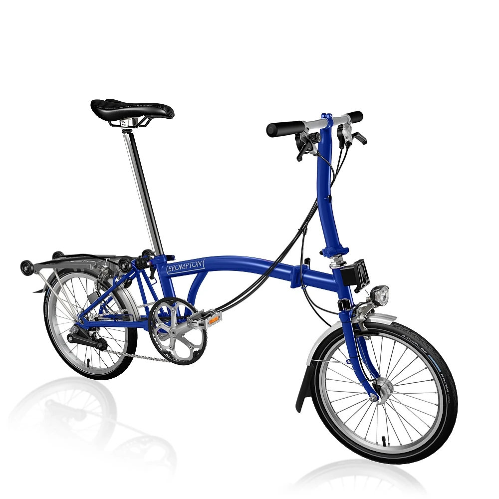 Brompton C Line Explore - 6-Speed - Low Bar - Standard Seatpost - Rear Rack & Dynamo - 16" Folding Bike - 2022 - Picadilly Blue Matt 3 Brompton C Line Explore - 6-Speed - Low Bar - Standard Seatpost - Rear Rack & Dynamo - 16" Folding Bike - 2022 - Picadilly Blue Matt