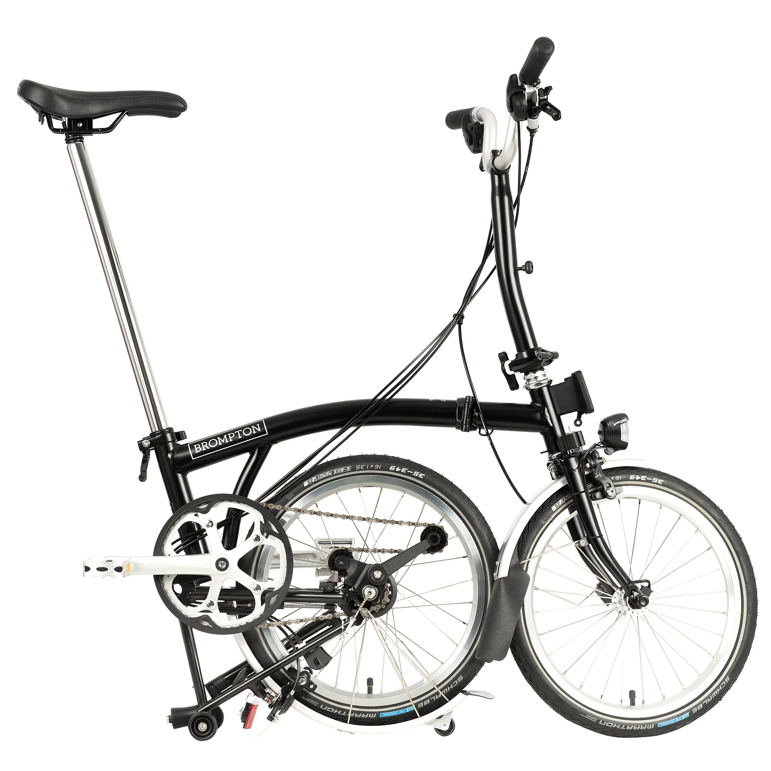 Brompton C Line Explore - 6-Speed - Mid Bar - Standard Seatpost - Rear Rack & Dynamo - 16" Folding Bike - 2022 - Black Matt 4 Brompton C Line Explore - 6-Speed - Mid Bar - Standard Seatpost - Rear Rack & Dynamo - 16" Folding Bike - 2022 - Black Matt - Afbeelding 2
