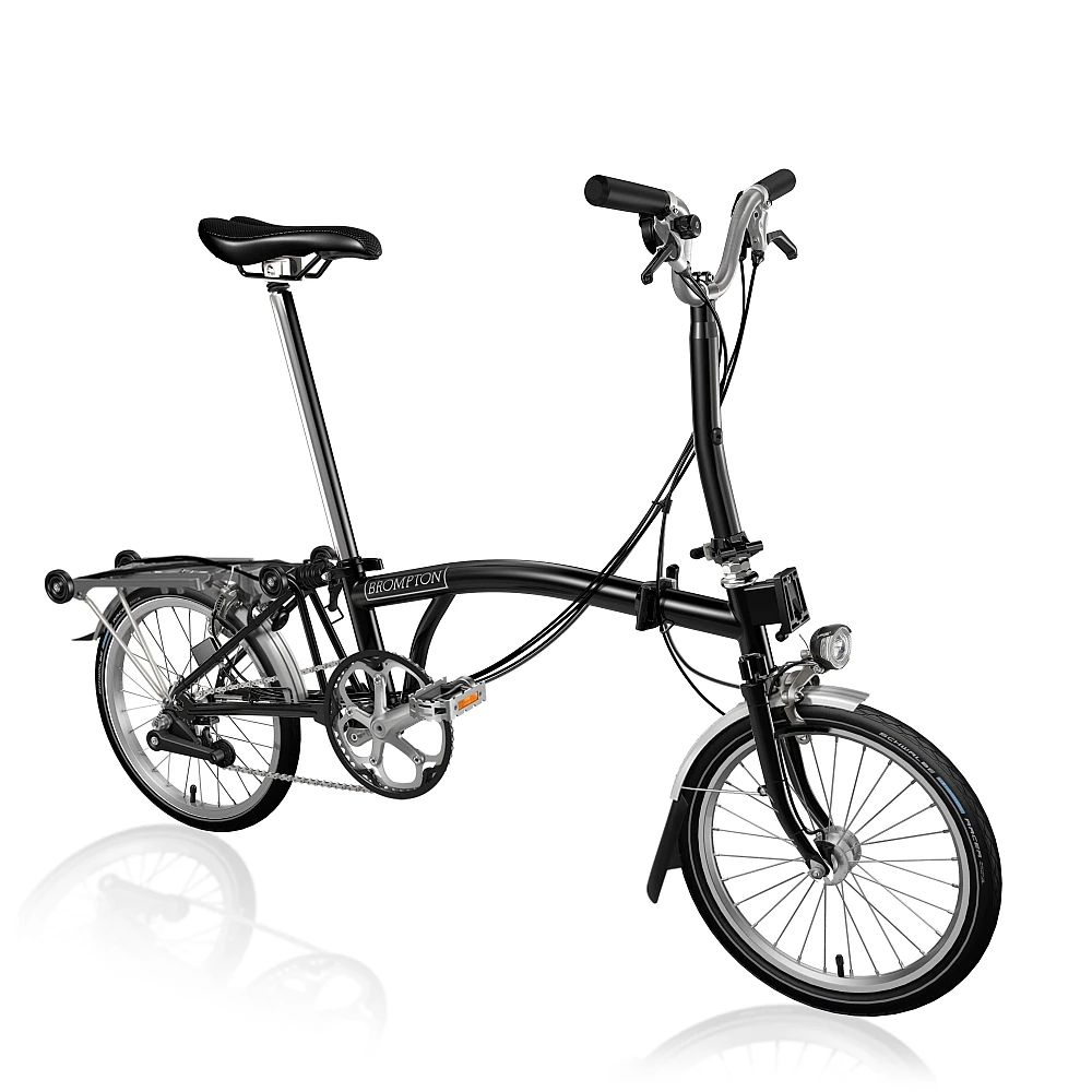 Brompton C Line Explore - 6-Speed - Mid Bar - Standard Seatpost - Rear Rack & Dynamo - 16" Folding Bike - 2022 - Black Matt 3 Brompton C Line Explore - 6-Speed - Mid Bar - Standard Seatpost - Rear Rack & Dynamo - 16" Folding Bike - 2022 - Black Matt