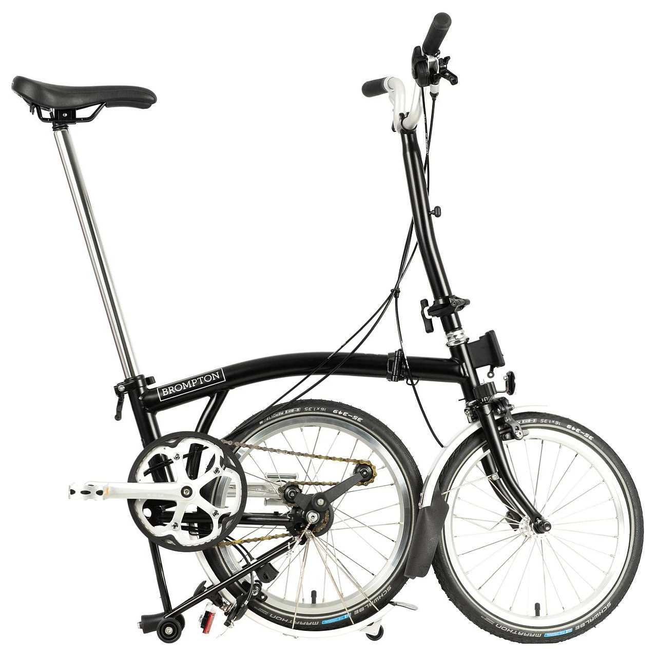 Brompton C Line Utility - 3-Speed - High Bar - Telescopic Seatpost - 16" Folding Bike - 2022 - Black Matt 4 Brompton C Line Utility - 3-Speed - High Bar - Telescopic Seatpost - 16" Folding Bike - 2022 - Black Matt - Afbeelding 2