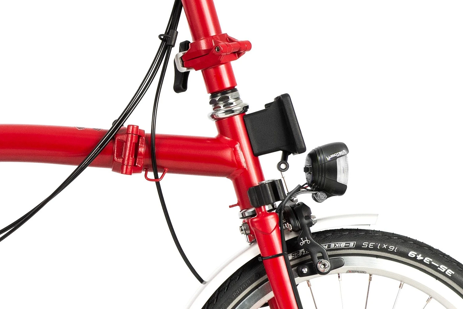 Brompton C Line Utility - 3-Speed - High Bar - Telescopic Seatpost - Dynamo - 16" Folding Bike - 2022 - House Red Matt 8 Brompton C Line Utility - 3-Speed - High Bar - Telescopic Seatpost - Dynamo - 16" Folding Bike - 2022 - House Red Matt - Afbeelding 6