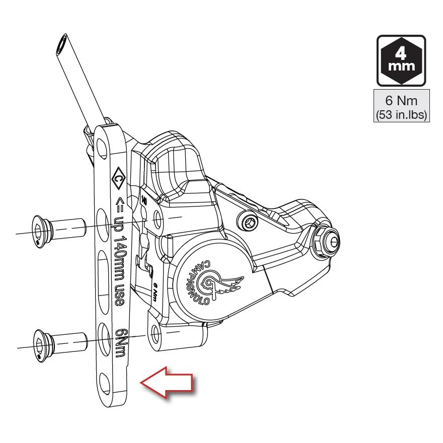 Campagnolo® Campagnolo Ekar Disc Brake Adapter - Flat Mount - Front - 140 / 160mm 4 Campagnolo® Campagnolo Ekar Disc Brake Adapter - Flat Mount - Front - 140 / 160mm - Afbeelding 2