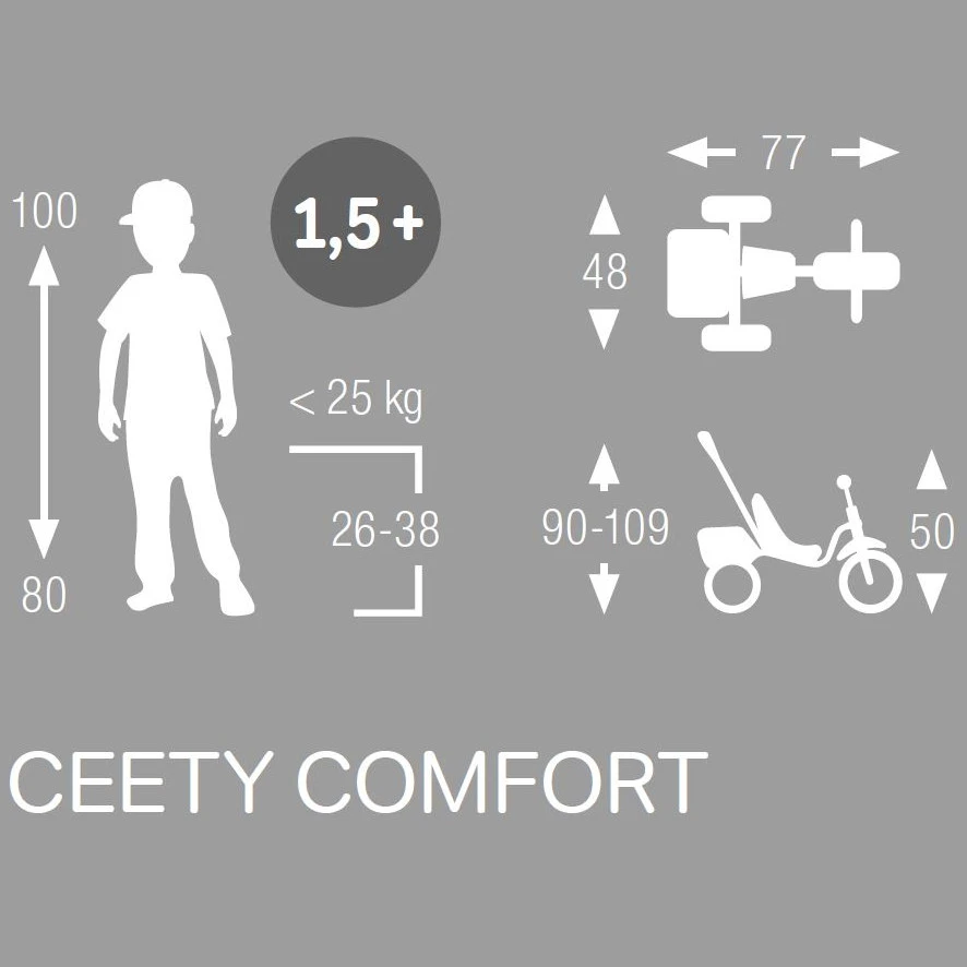Puky CEETY COMFORT Tricycle - Grey 4 Puky CEETY COMFORT Tricycle - Grey - Afbeelding 2