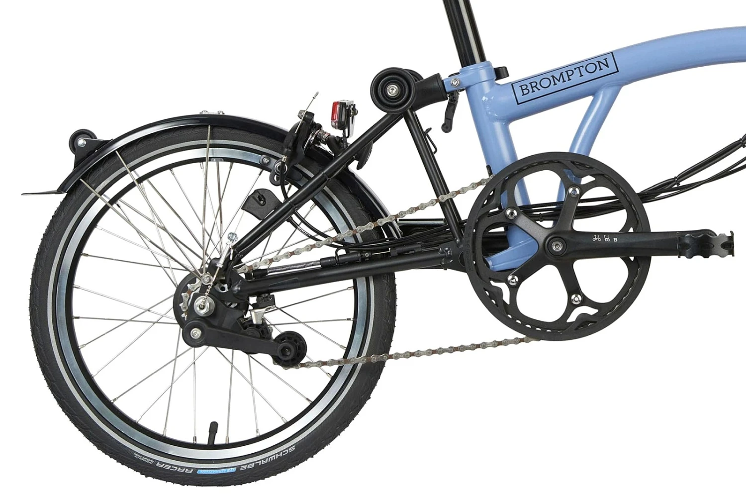 Brompton Electric C Line Explore - 6-Speed - High Bar - Extended Seatpost - 16" Elektrische Vouwfiets - 2023 - Cloud Blue 7 Brompton Electric C Line Explore - 6-Speed - High Bar - Extended Seatpost - 16" Elektrische Vouwfiets - 2023 - Cloud Blue - Afbeelding 5