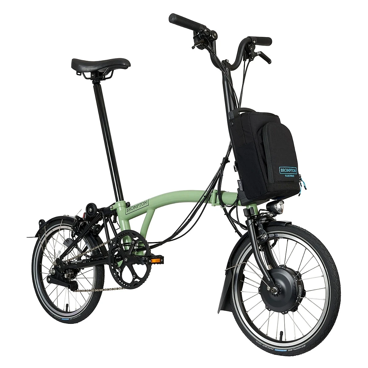 Brompton Electric C Line Explore - 6-Speed - High Bar - Telescopic Seatpost - 16" Elektrische Vouwfiets - 2023 - Matcha Green 4 Brompton Electric C Line Explore - 6-Speed - High Bar - Telescopic Seatpost - 16" Elektrische Vouwfiets - 2023 - Matcha Green - Afbeelding 2