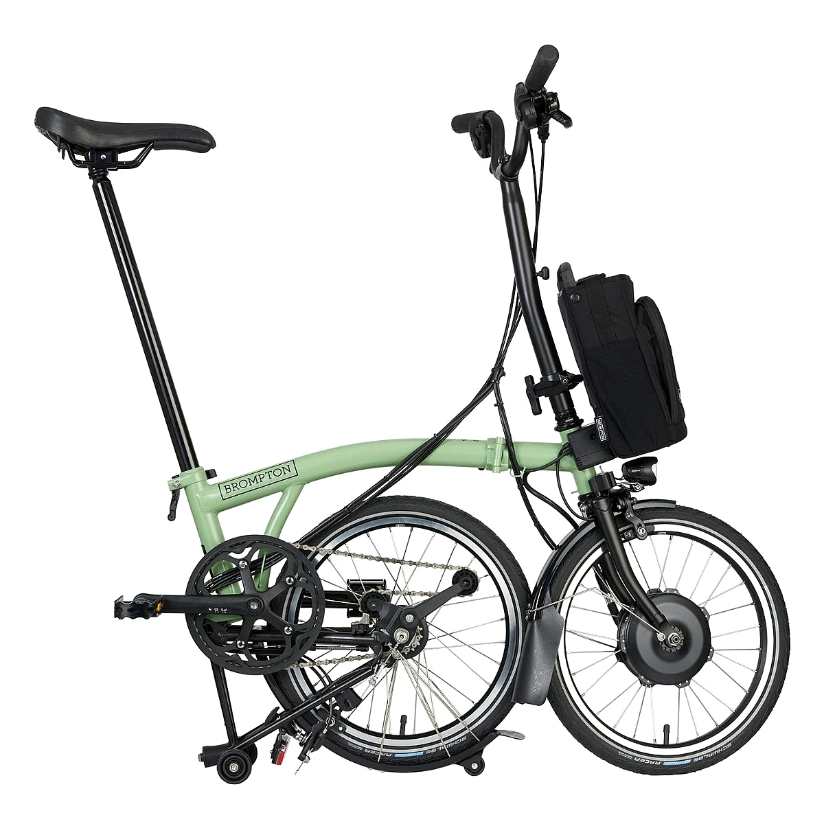 Brompton Electric C Line Explore - 6-Speed - High Bar - Telescopic Seatpost - 16" Elektrische Vouwfiets - 2023 - Matcha Green 5 Brompton Electric C Line Explore - 6-Speed - High Bar - Telescopic Seatpost - 16" Elektrische Vouwfiets - 2023 - Matcha Green - Afbeelding 3
