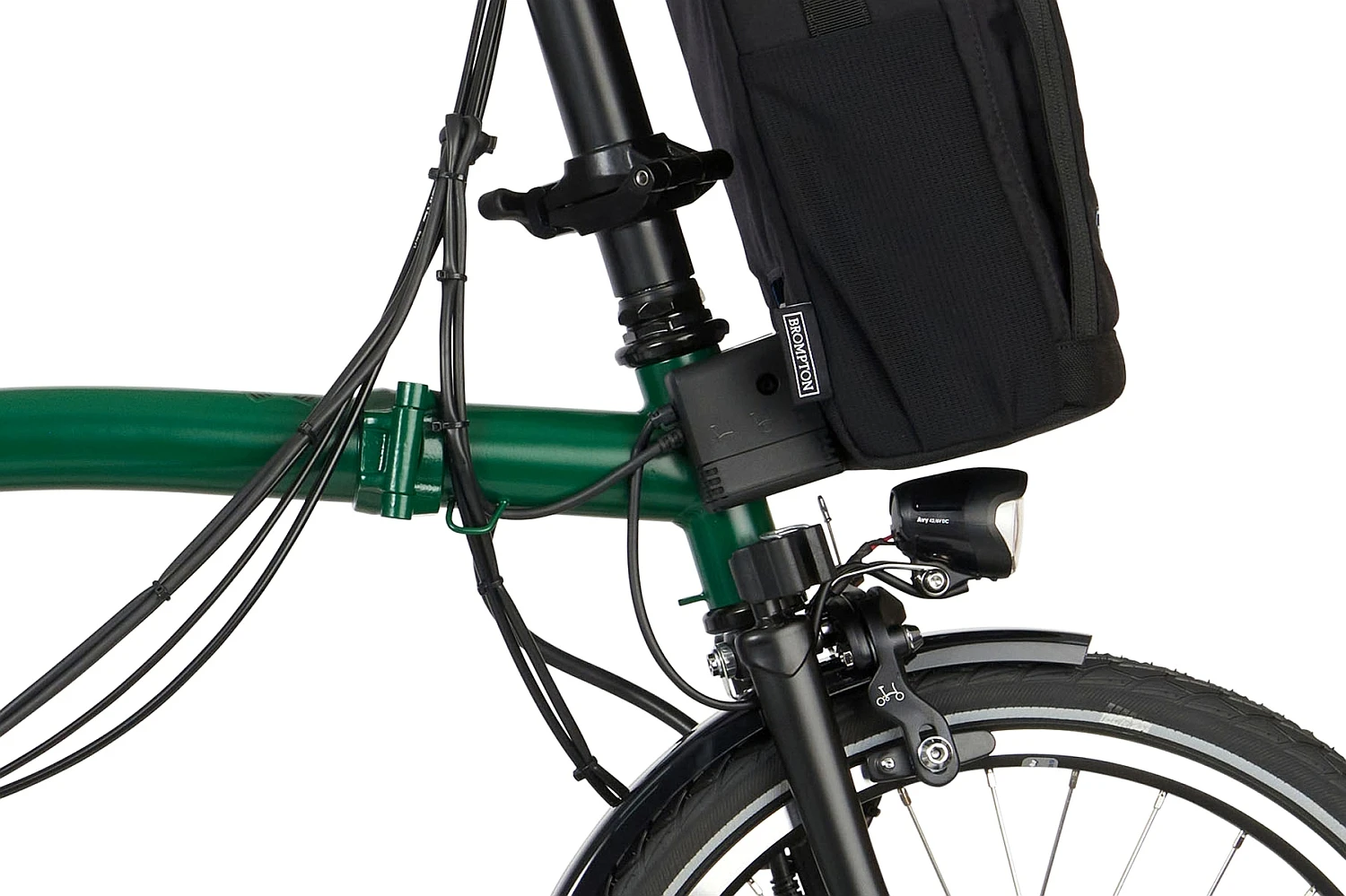 Brompton Electric C Line Explore - 6-Speed - Mid Bar - Standard Seatpost - 16" Elektrische Vouwfiets - 2023 - Racing Green 9 Brompton Electric C Line Explore - 6-Speed - Mid Bar - Standard Seatpost - 16" Elektrische Vouwfiets - 2023 - Racing Green - Afbeelding 7