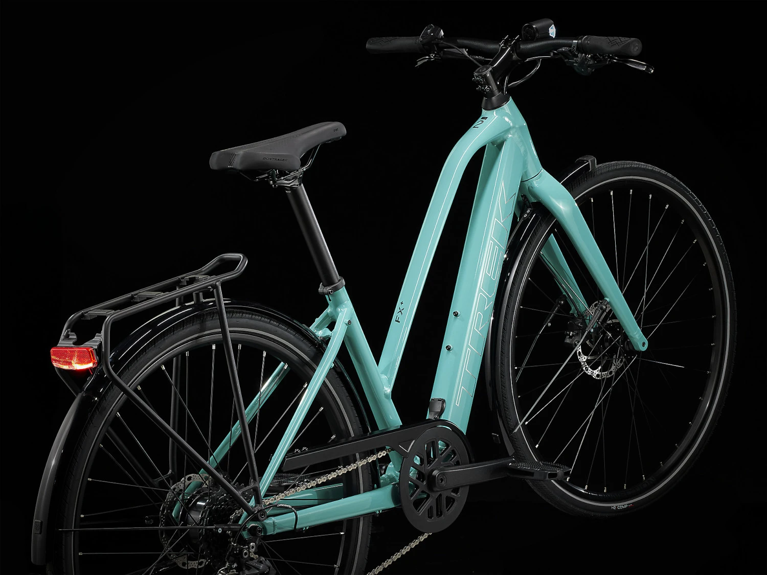Trek FX+ 2 Stagger Electric City Bike - 2023 - Blue Sage 8 Trek FX+ 2 Stagger Electric City Bike - 2023 - Blue Sage - Afbeelding 6