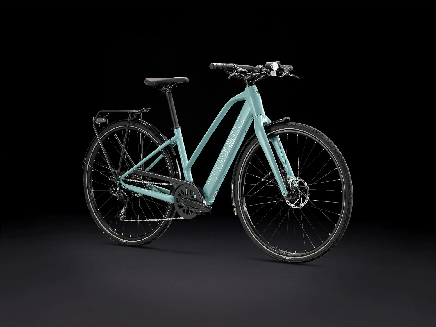 Trek FX+ 2 Stagger Electric City Bike - 2023 - Blue Sage 5 Trek FX+ 2 Stagger Electric City Bike - 2023 - Blue Sage - Afbeelding 3
