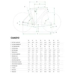 Cannondale CAAD13 Disc - Shimano 105 Racefiets - 2023 - Smoke Black -Fietswereld Winkels geo caad13 1488947