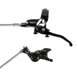 Hope Tech 4 V4 Disc Brake - Steel Braided - Black/black - Lever Left