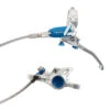 Hope Tech 4 X2 Schijfrem - Steel Braided - Zilver/blauw - Hendel Links -Fietswereld Winkels hope tech 4 x2 disc brake steel braided silver blue lever left 1401437 1401633