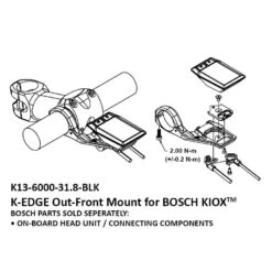 K-Edge BOSCH Kiox Out-Front Mount 31,8mm - Black -Fietswereld Winkels k edge bosch kiox out front e bike mount 2 1127432
