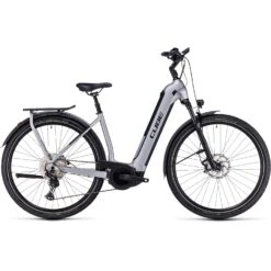 CUBE KATHMANDU HYBRID SLX 750 - Easy Entry Electric Touring Bike - 2023 - Polarsilver / Black
