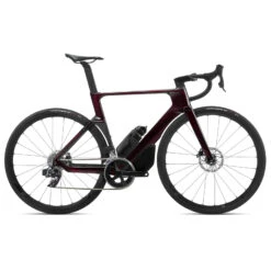 Orbea Orca Aero M31eLTD PWR - Rival ETap AXS Road Bike - 2022 - Red Wine (gloss) - Raw Carbon (matte)