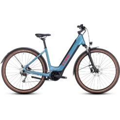 CUBE NURIDE HYBRID Performance 500 Allroad - Easy Entry Electric Bike - 2023 - Metalblue / Red