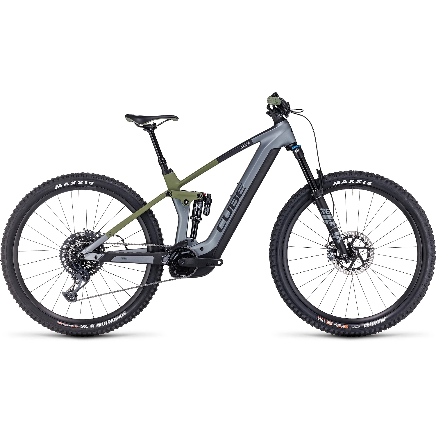 CUBE STEREO HYBRID 140 HPC TM 750 - Carbon Electric Mountainbike - 2023 - Flashgrey / Olive 3 CUBE STEREO HYBRID 140 HPC TM 750 - Carbon Electric Mountainbike - 2023 - Flashgrey / Olive