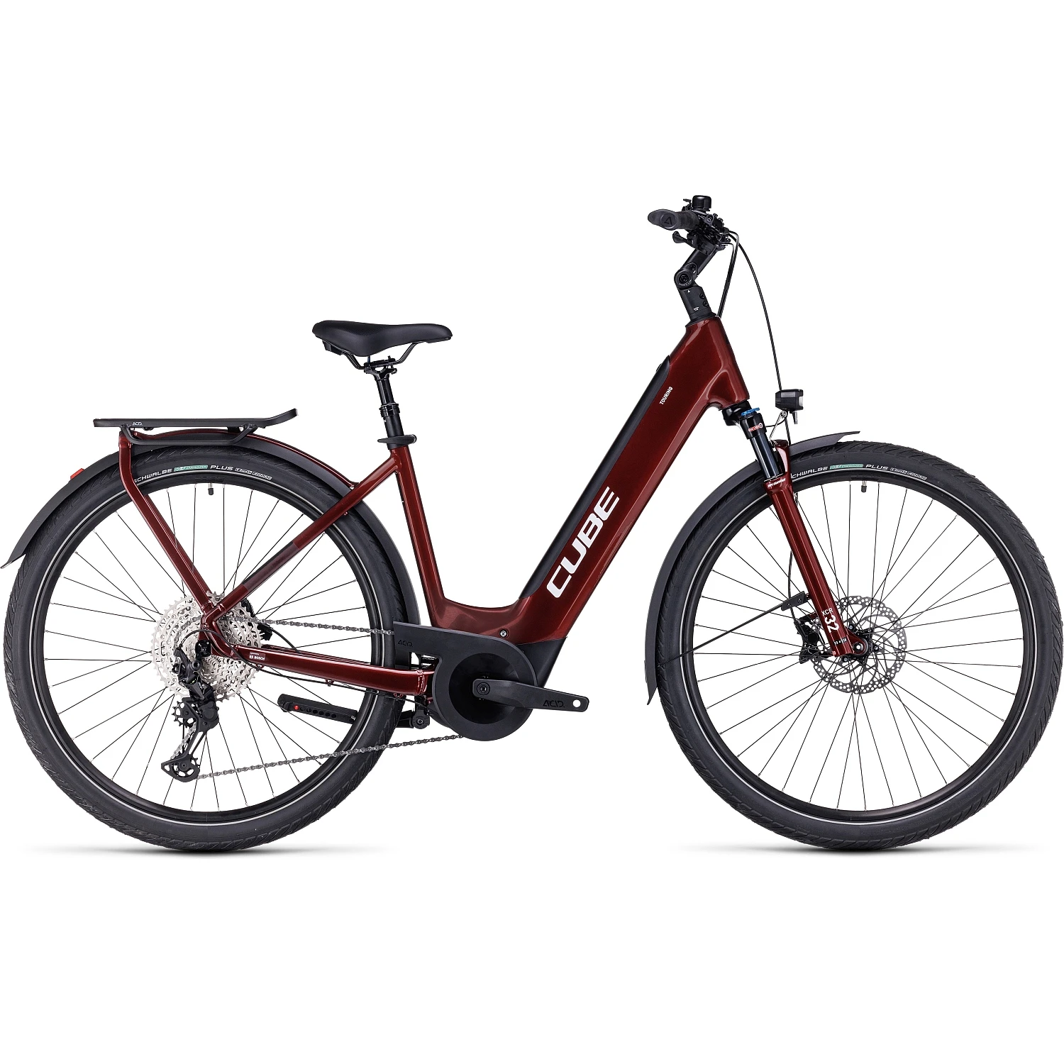 CUBE TOURING HYBRID EXC 625 - Easy Entry Electric Touring Bike - 2023 - Red / White 3 CUBE TOURING HYBRID EXC 625 - Easy Entry Electric Touring Bike - 2023 - Red / White